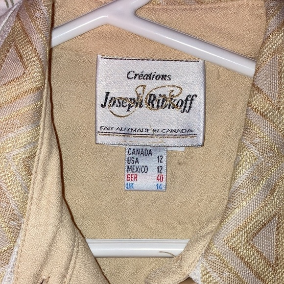 Joseph Ribkoff vintage yellow button up dress tee - Picture 3 of 7